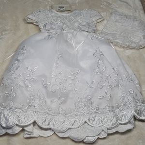 Baby Girl Baptism Dress with bonnet